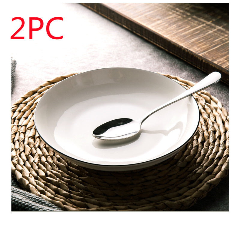 White Ceramic Creative Western Food Plate Mubimart