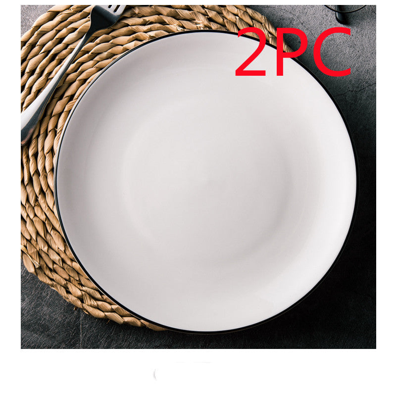 White Ceramic Creative Western Food Plate Mubimart