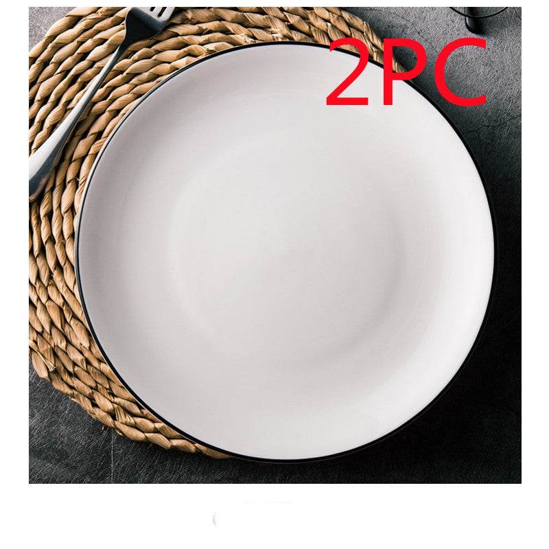 White Ceramic Creative Western Food Plate - Mubimart