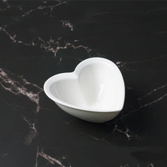 White Ceramic Heart-shaped Plate Household Ceramics Mubimart