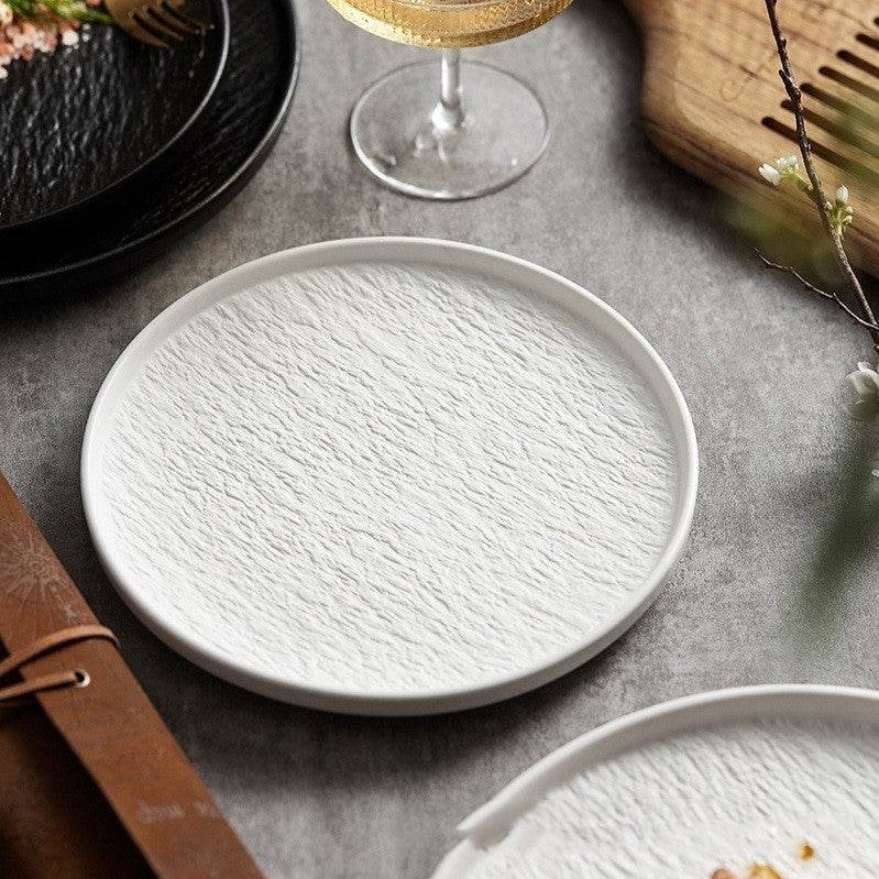 White Ceramic Steak Italian Pasta Dish Western Cuisine Plate - Mubimart