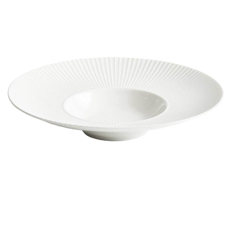 White Creative Breakfast Straw Hat Plate - Mubimart