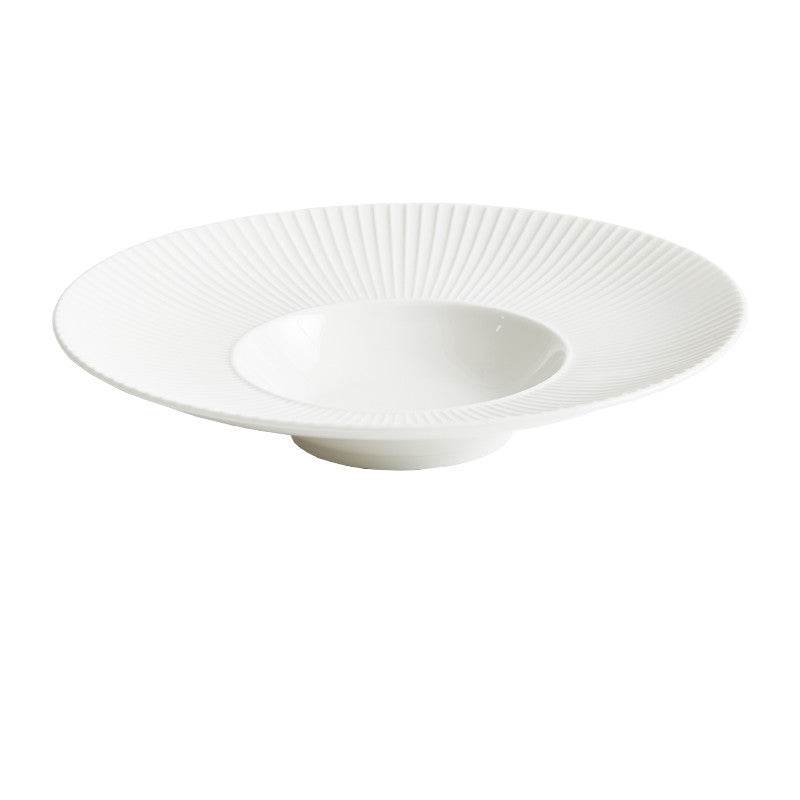 White Creative Breakfast Straw Hat Plate - Mubimart