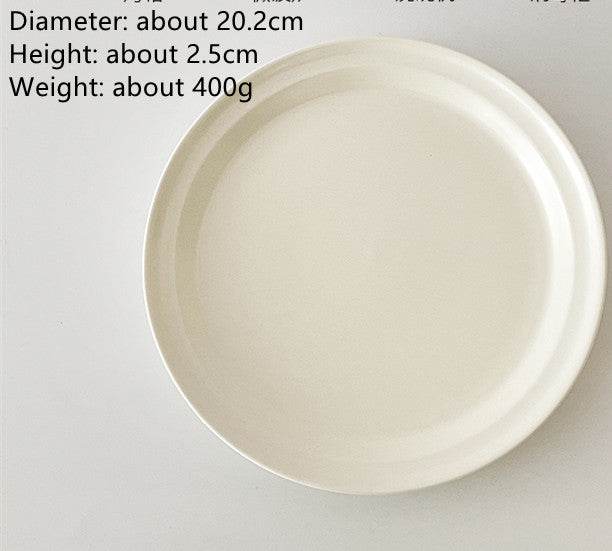 White Matte High-grade Nordic Ceramic Dinner Plate - Mubimart