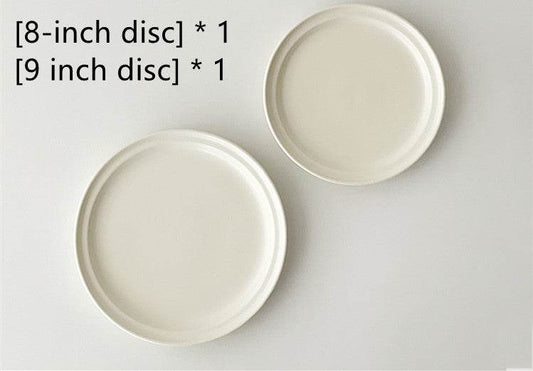 White Matte High-grade Nordic Ceramic Dinner Plate - Mubimart