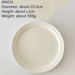 White Matte High-grade Nordic Ceramic Dinner Plate Mubimart