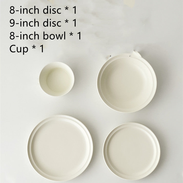 White Matte High-grade Nordic Ceramic Dinner Plate Mubimart