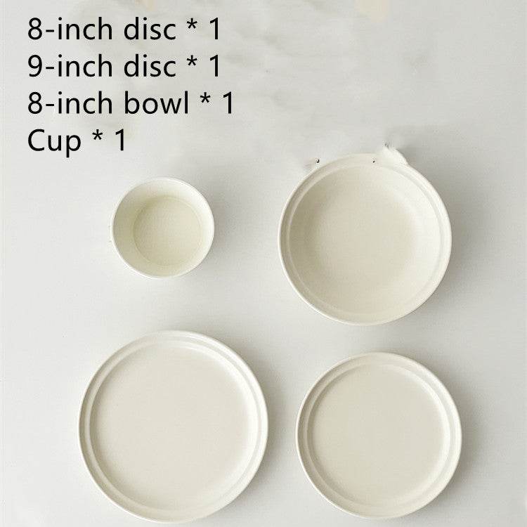 White Matte High-grade Nordic Ceramic Dinner Plate - Mubimart