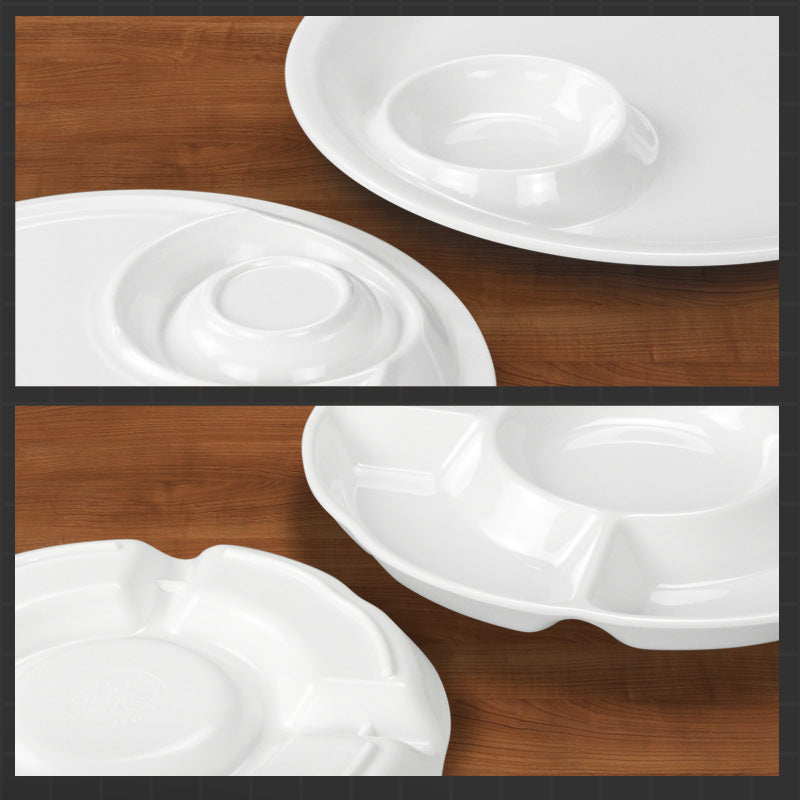 White Tableware Melamine Bar KTV Sub-pack Plate Mubimart