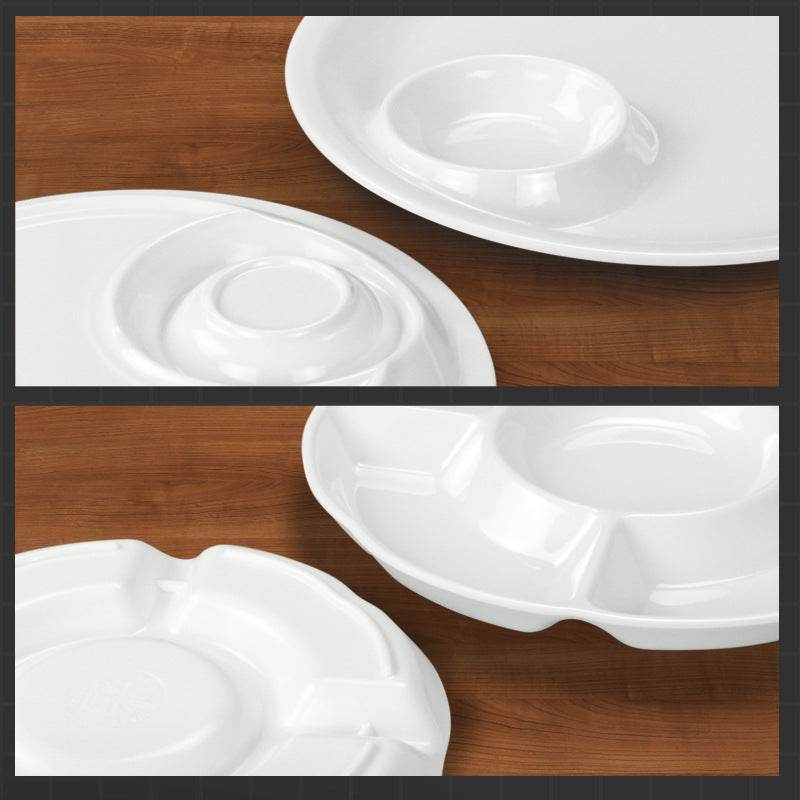 White Tableware Melamine Bar KTV Sub-pack Plate - Mubimart