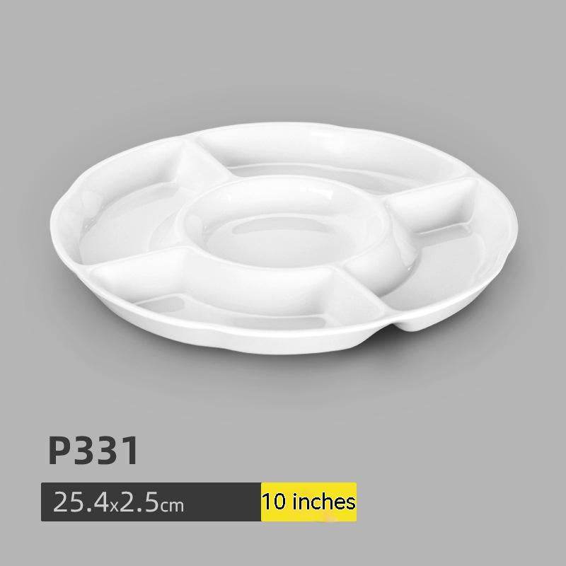 White Tableware Melamine Bar KTV Sub-pack Plate - Mubimart