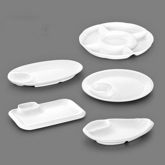White Tableware Melamine Bar KTV Sub-pack Plate - Mubimart