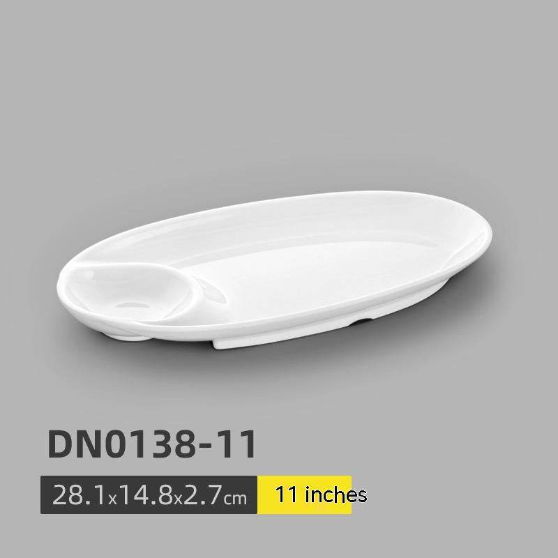 White Tableware Melamine Bar KTV Sub-pack Plate - Mubimart