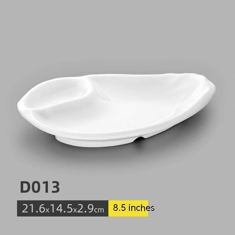 White Tableware Melamine Bar KTV Sub-pack Plate - Mubimart
