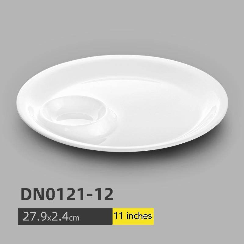 White Tableware Melamine Bar KTV Sub-pack Plate - Mubimart