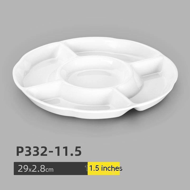 White Tableware Melamine Bar KTV Sub-pack Plate - Mubimart