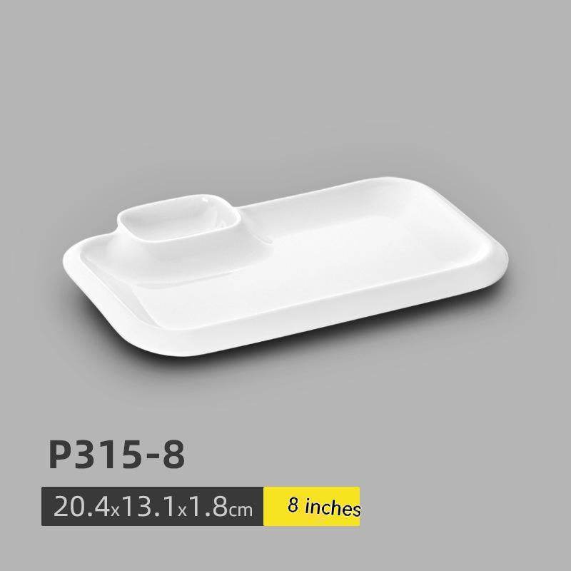 White Tableware Melamine Bar KTV Sub-pack Plate - Mubimart