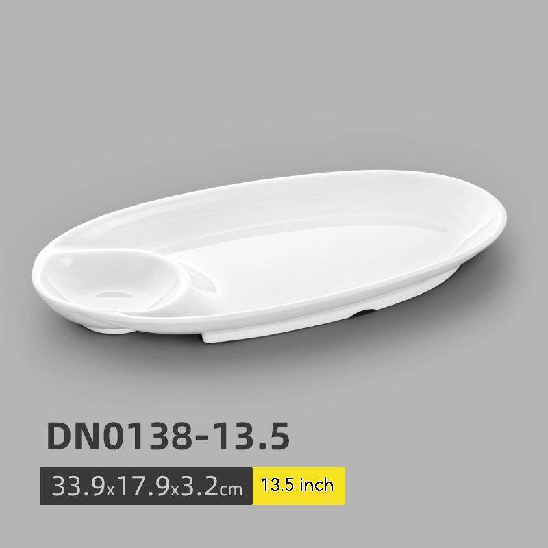 White Tableware Melamine Bar KTV Sub-pack Plate - Mubimart