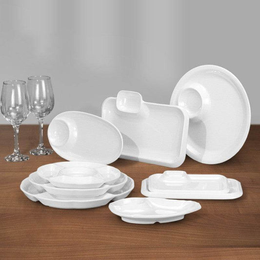White Tableware Melamine Bar KTV Sub-pack Plate - Mubimart