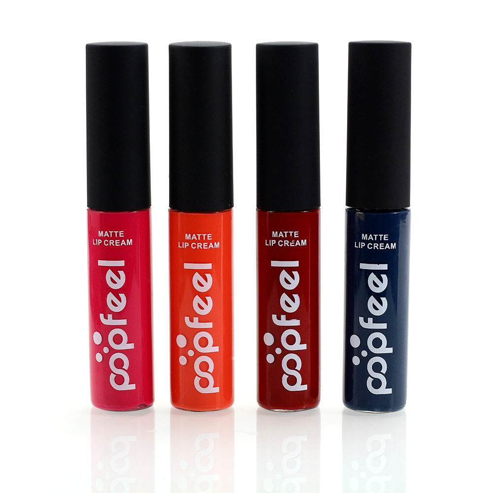 Wholesale Cosmetics Matte Liquid Lip Gloss Lip Gloss Nude Orange Lasting Lip Makeup - Mubimart