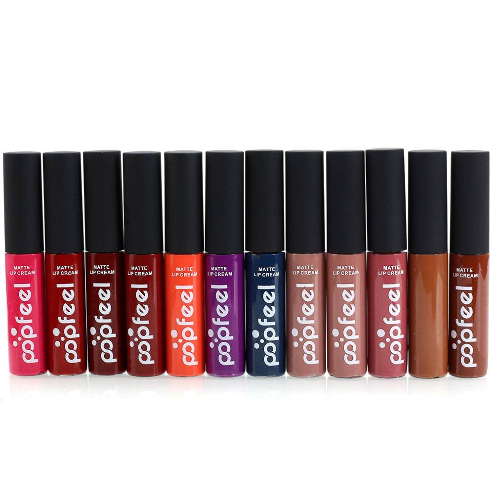 Wholesale Cosmetics Matte Liquid Lip Gloss Lip Gloss Nude Orange Lasting Lip Makeup - Mubimart