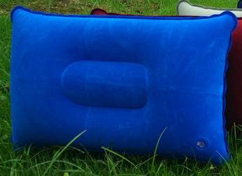 Wholesale Outdoor Pvc Pillows Travel Camping Thick Flocking Rectangular Inflatable Pillows Nap Companion Square Pillow - Mubimart