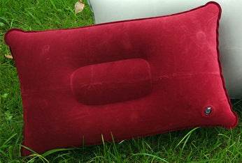 Wholesale Outdoor Pvc Pillows Travel Camping Thick Flocking Rectangular Inflatable Pillows Nap Companion Square Pillow - Mubimart