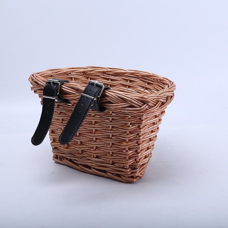 Wicker Cart Children Bicycle Vegetable Basket - Mubimart -  