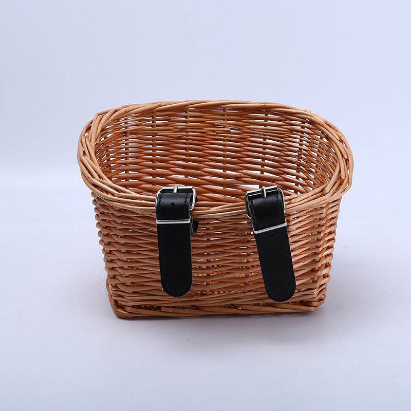 Wicker Cart Children Bicycle Vegetable Basket - Mubimart