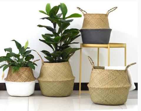 Wicker Foldable Planter Basket - Mubimart - Wicker basket 