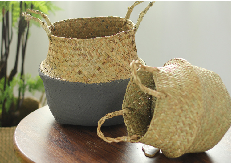 Wicker Foldable Planter Basket - Mubimart -  