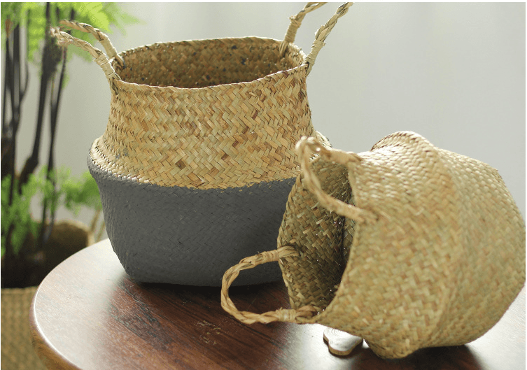Wicker Foldable Planter Basket - Mubimart