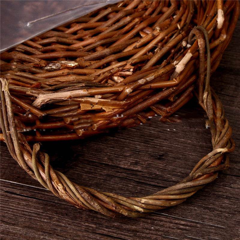 Wicker Gardening Garden Wall Decoration Hanging Basket - Mubimart