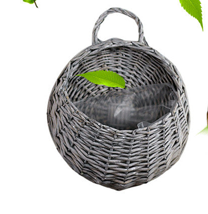 Wicker Gardening Garden Wall Decoration Hanging Basket - Mubimart -  