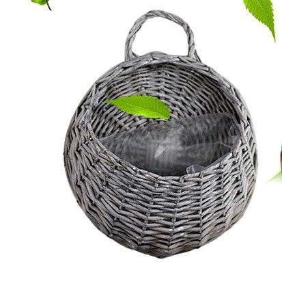 Wicker Gardening Garden Wall Decoration Hanging Basket - Mubimart