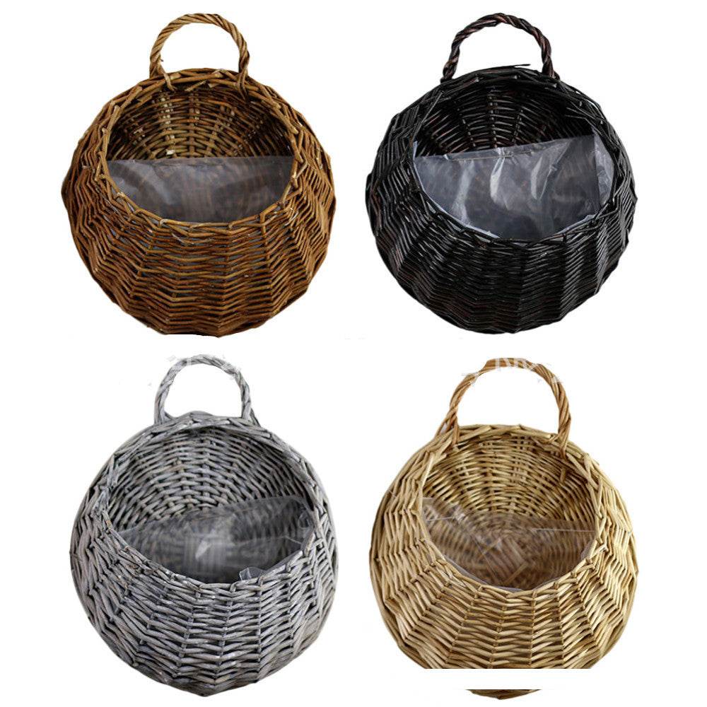 Wicker Gardening Garden Wall Decoration Hanging Basket - Mubimart