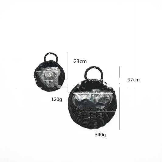 Wicker Gardening Garden Wall Decoration Hanging Basket - Mubimart