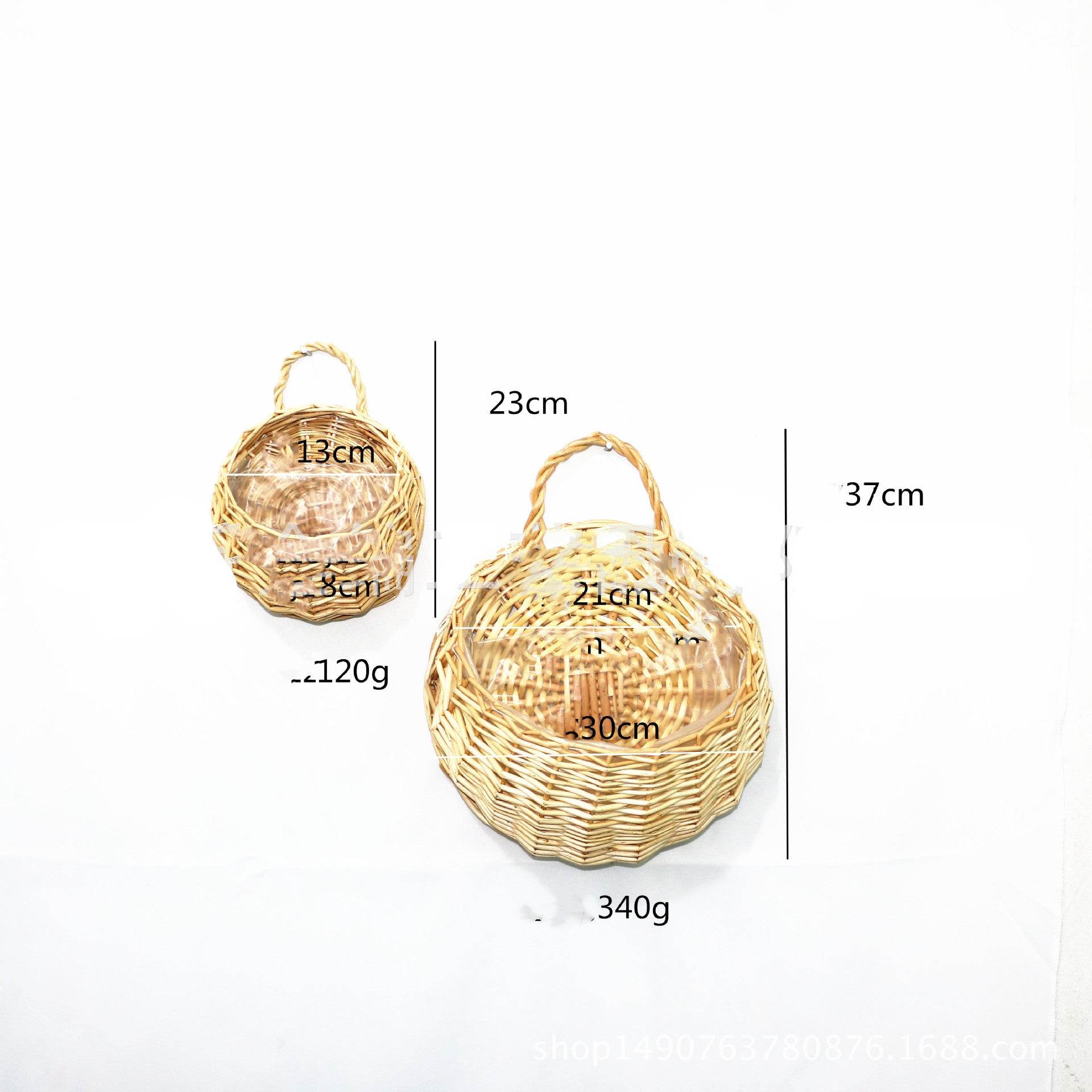 Wicker Gardening Garden Wall Decoration Hanging Basket - Mubimart