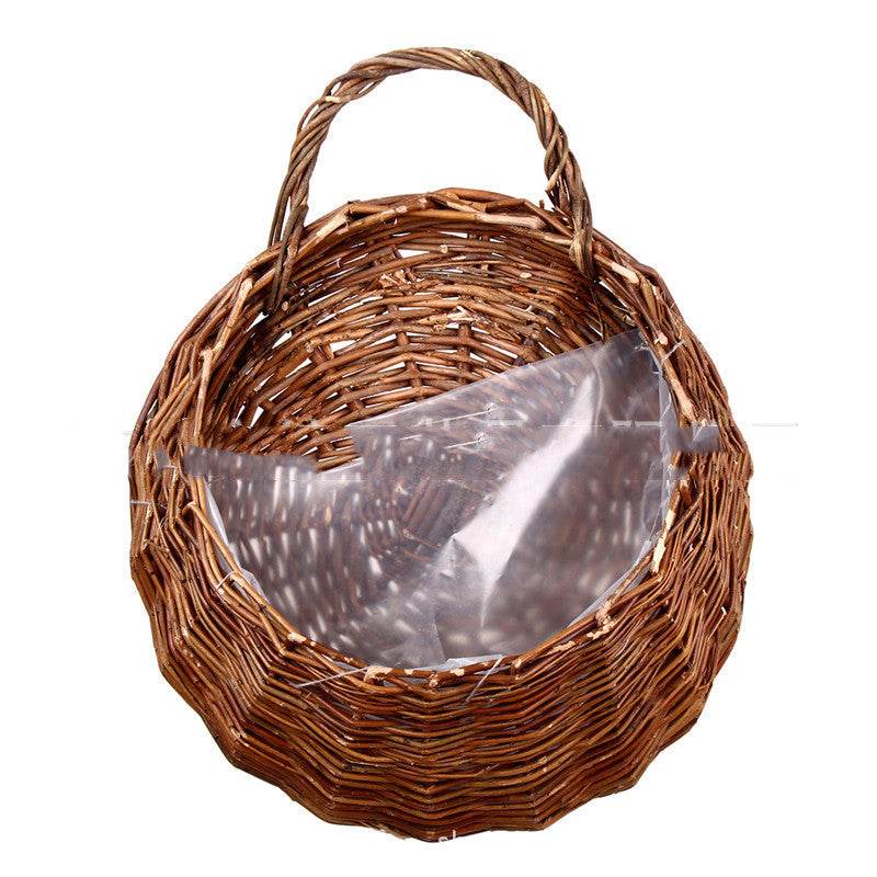 Wicker Gardening Garden Wall Decoration Hanging Basket - Mubimart