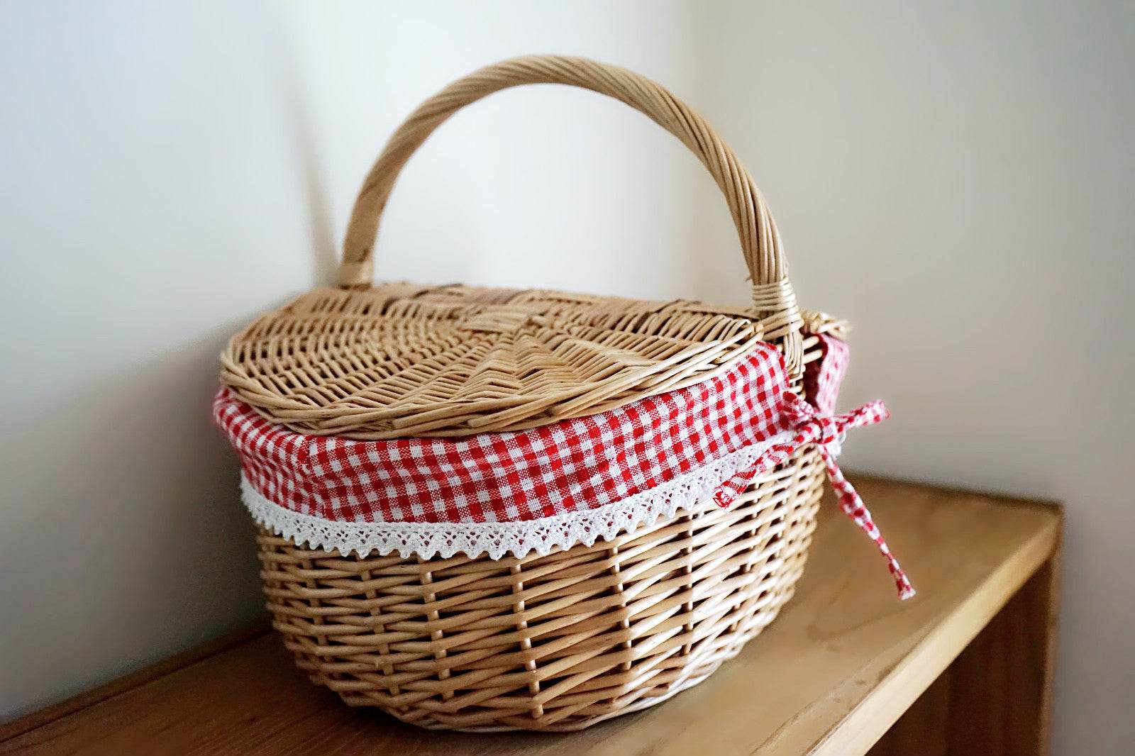 Wicker Rattan Woven Shopping Basket Gift Basket - Mubimart