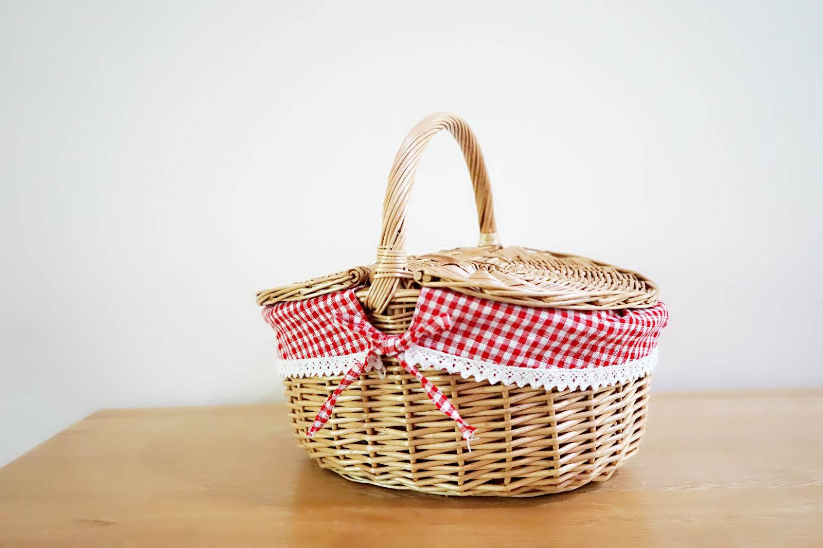 Wicker Rattan Woven Shopping Basket Gift Basket - Mubimart