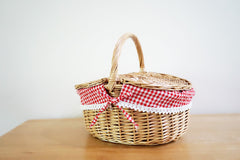 Wicker Rattan Woven Shopping Basket Gift Basket - Mubimart - Wicker basket 