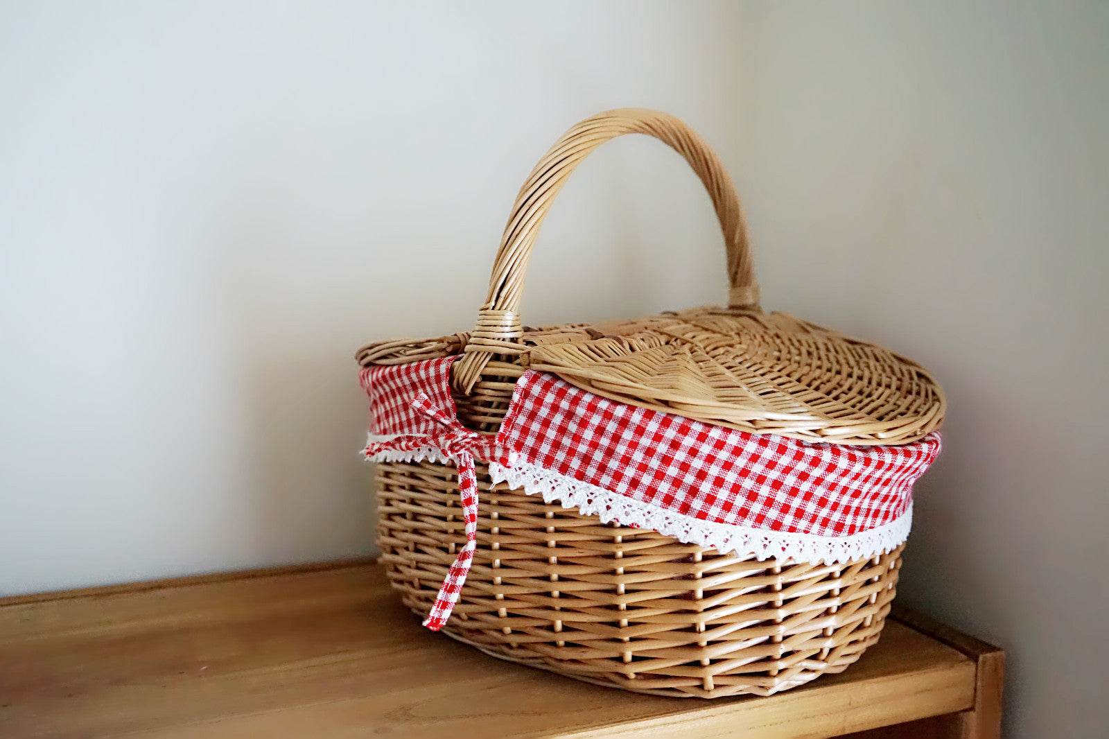 Wicker Rattan Woven Shopping Basket Gift Basket - Mubimart