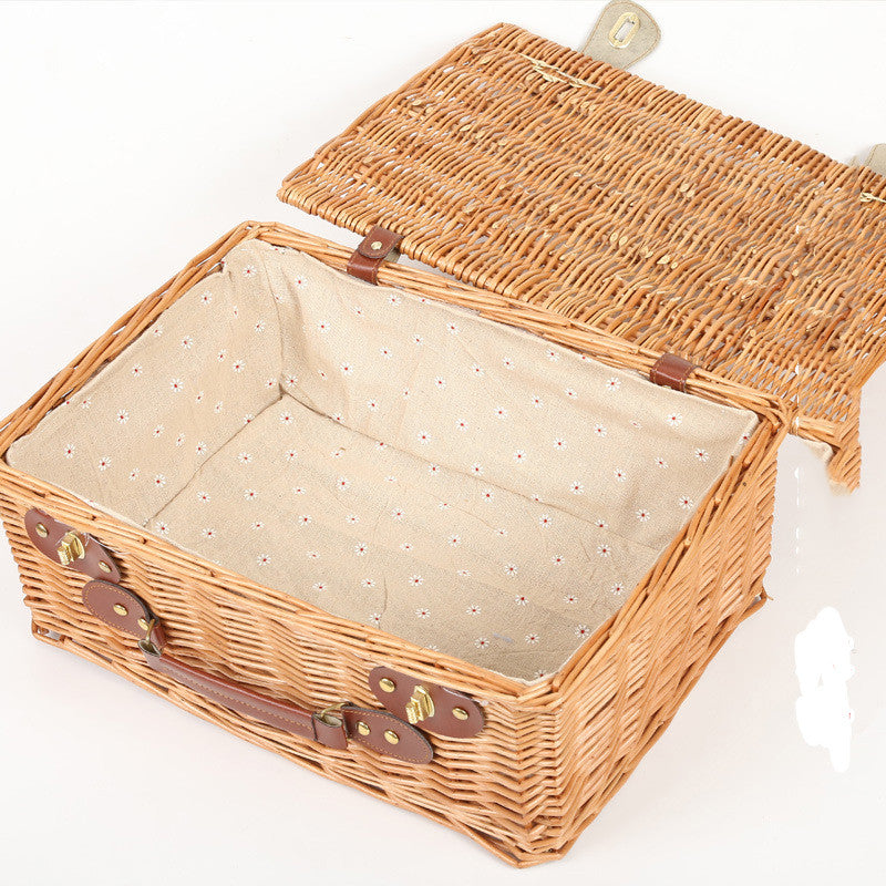 Wicker Storage Box Picnic Picnic Basket - Mubimart -  