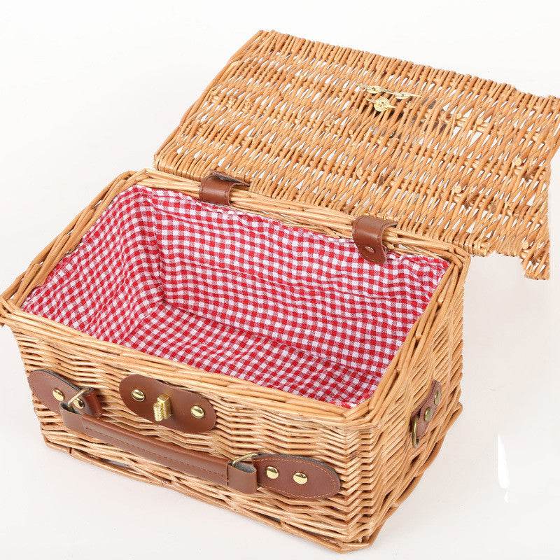 Wicker Storage Box Picnic Picnic Basket - Mubimart