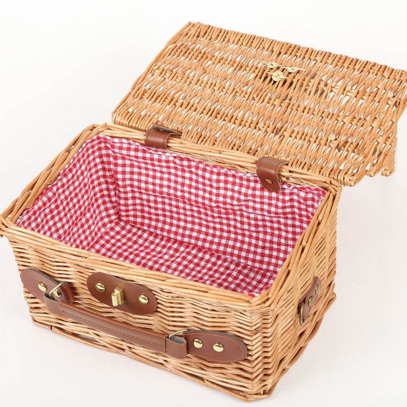Wicker Storage Box Picnic Picnic Basket - Mubimart