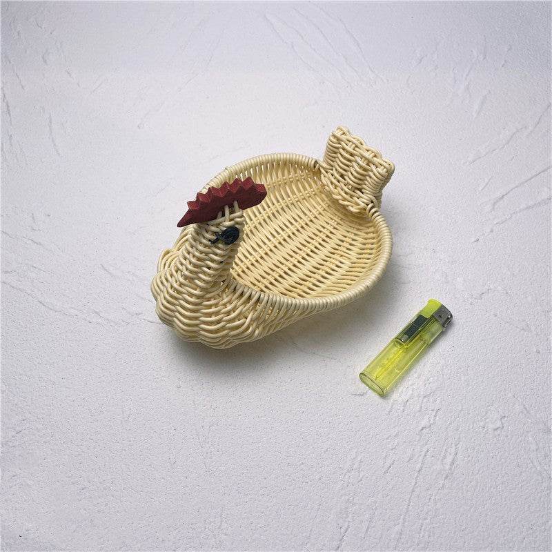 Wicker Woven Basket Bamboo Basket Rattan Woven Bamboo Basket Ornaments Storage Basket - Mubimart