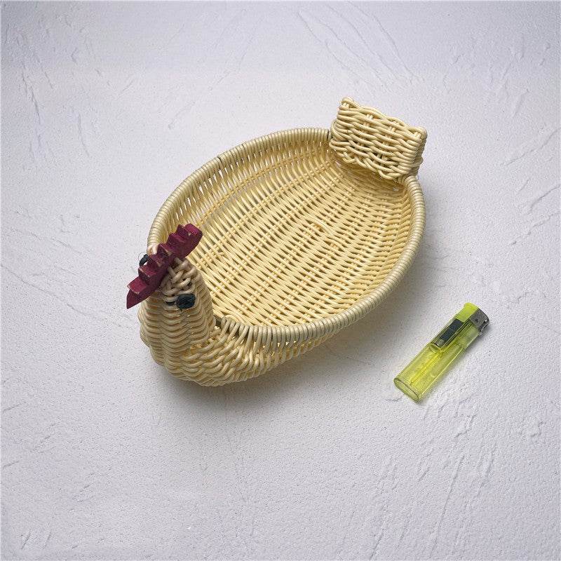 Wicker Woven Basket Bamboo Basket Rattan Woven Bamboo Basket Ornaments Storage Basket - Mubimart