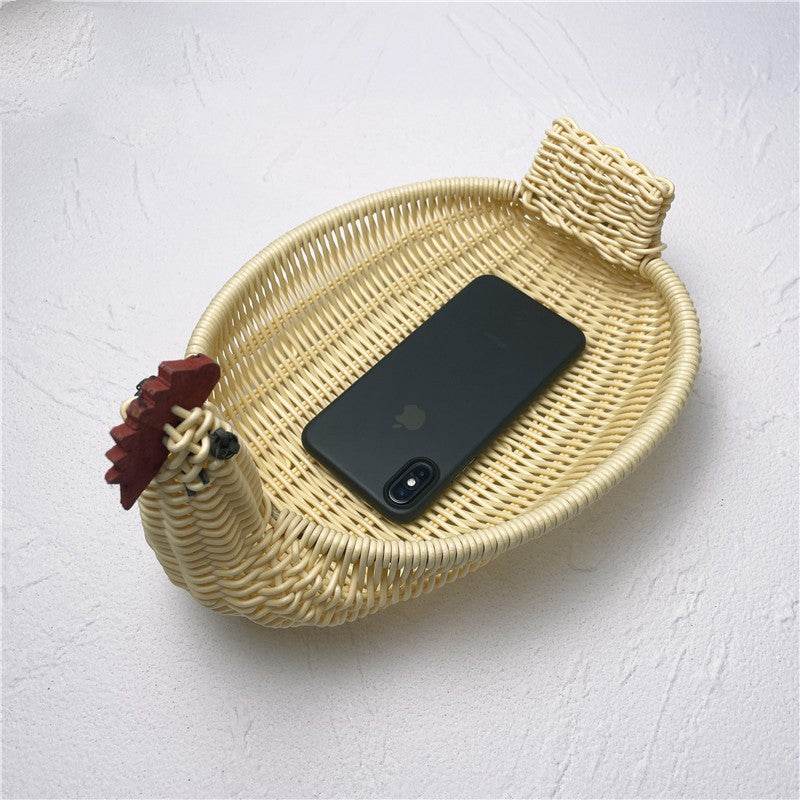 Wicker Woven Basket Bamboo Basket Rattan Woven Bamboo Basket Ornaments Storage Basket - Mubimart