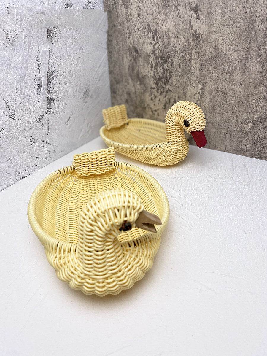 Wicker Woven Basket Bamboo Basket Rattan Woven Bamboo Basket Ornaments Storage Basket - Mubimart